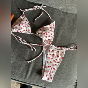 Fruit Cherry Print Bikini Set size small